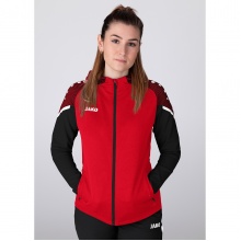 JAKO Hooded Jacket Performance (Polyester Fleece) red/black Women